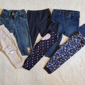 6 Pairs of Girls 18 month Pants Lot